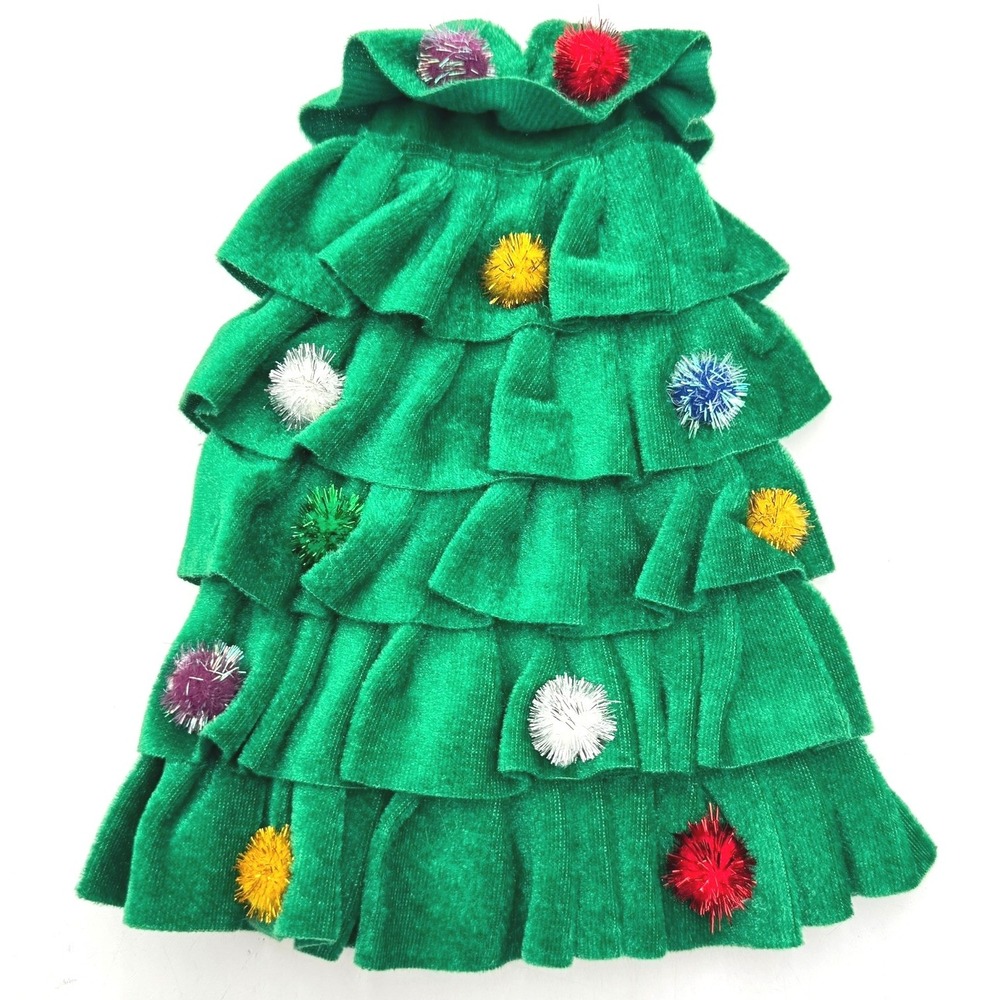 Wine Bottle Cover‎ Gift Wrap Christmas Tree Fabric Pom Poms Cute Present